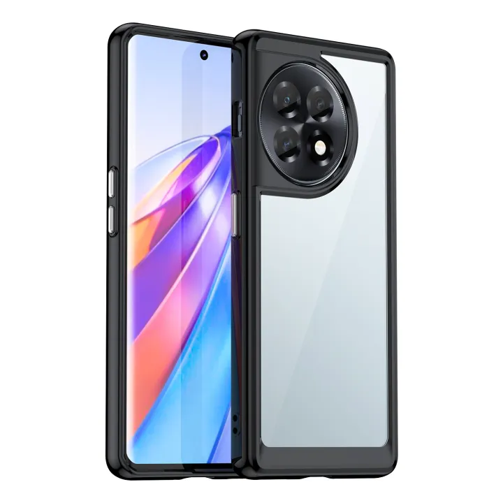 lthmy for OnePlus 11R/ OnePlus Ace 2 case Transparent Hard Back with Shockproof Enhanced Side Protective Bumper Phone Cover