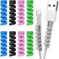 Spiral Charger Cable Protector Data Cable Saver Charging Cord Protective Cable Cover Set. (4 pcs in set). 