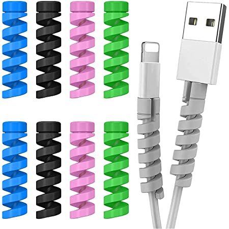 Spiral Charger Cable Protector Data Cable Saver Charging Cord Protective Cable Cover Set. (4 pcs in set)