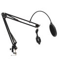 Mic Arm Stand Black Professional Microphone Suspension Arm Stand Ergonomic for Studio Recording. 