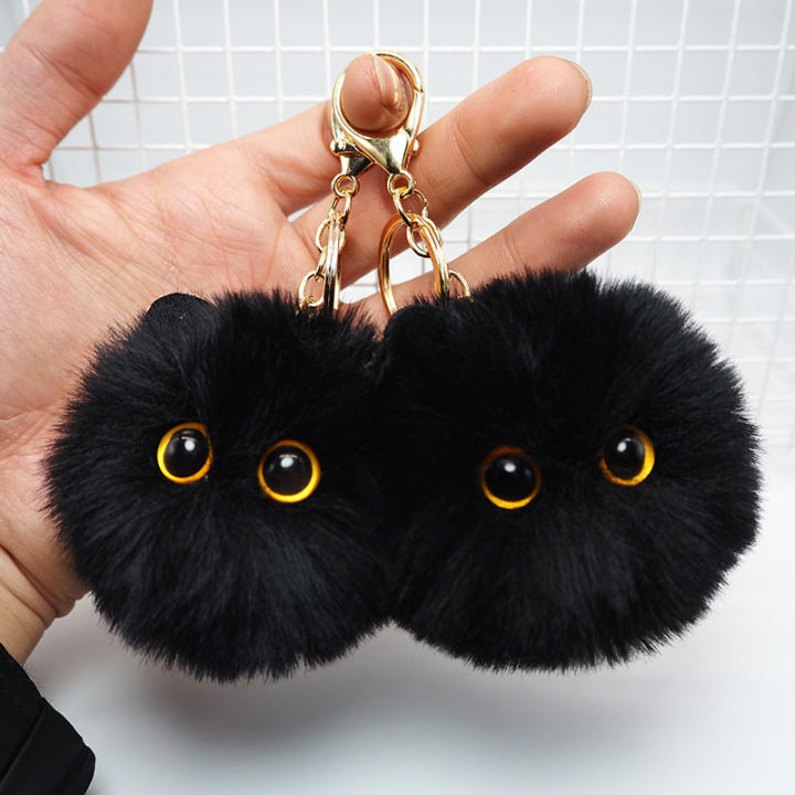 Cute Plush Cat Keychain Cartoon Doll Toy Pendant Keyring For Women