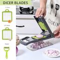 Kitchen Master 14-in-1 Chopper, All-In-One Food Slicer, Vegetable Grater, and Dicer with Convenient Handle. 