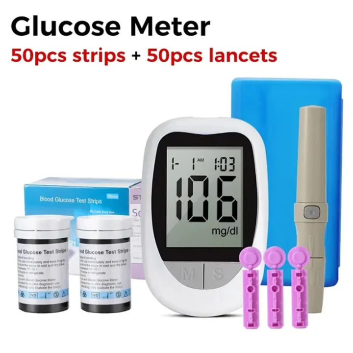 New Blood Glucose Meter 50/100pcs Strips Glucometer Kit Code Free ...