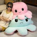 Two-sided octopus doll plush toy double-sided flip face small octopus flip octopus doll girl. 