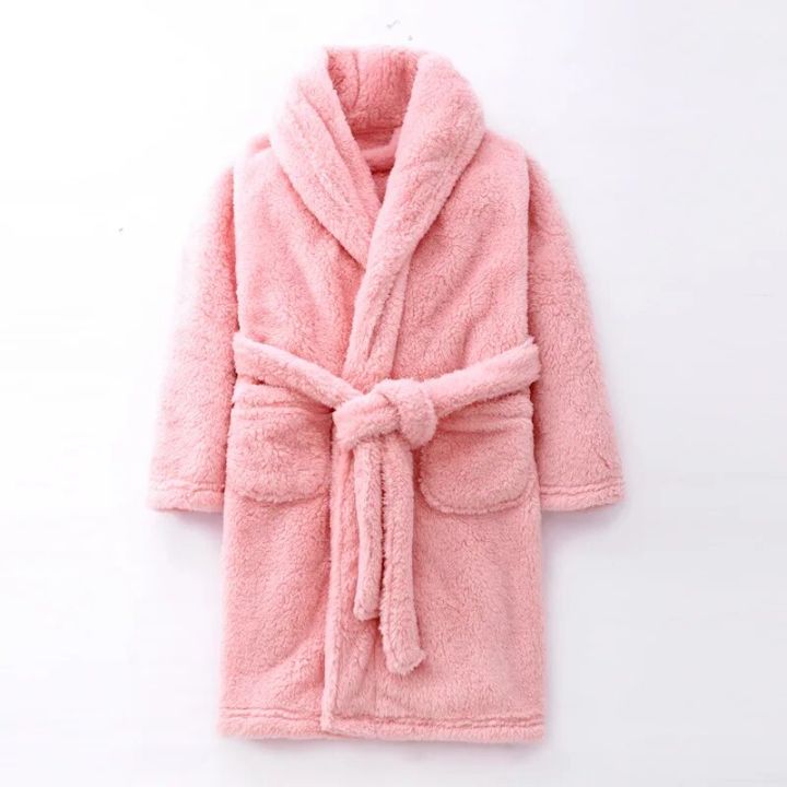 Flannel Bathrobe for Children Teenager Girl Clothing Winter Warm Thicken Pajamas Sleeping Robe Kids Soft Bath Robe Nightgowns