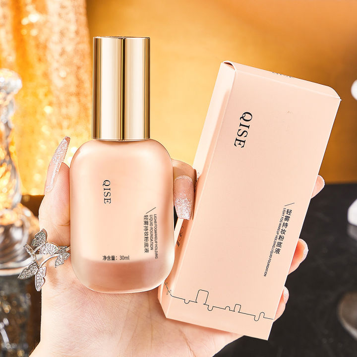 【Ningo】QISE light mist long-lasting makeup liquid foundation long-lasting makeup concealer moisturizing waterproof not easy to stick powder not easy to remove makeup foundation