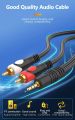 Gold Plated 3.5mm Mini Phone Stereo Male to 2 RCA 1 Male Audio Cable. 