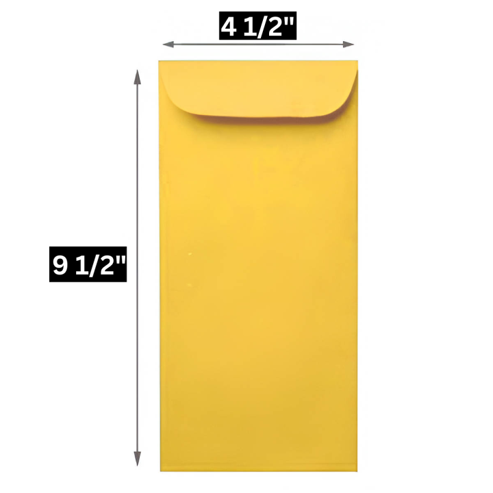 100 Pcs Brown Envelope Paper Envelope Bundle - Size 4 ½” X 9 ½”