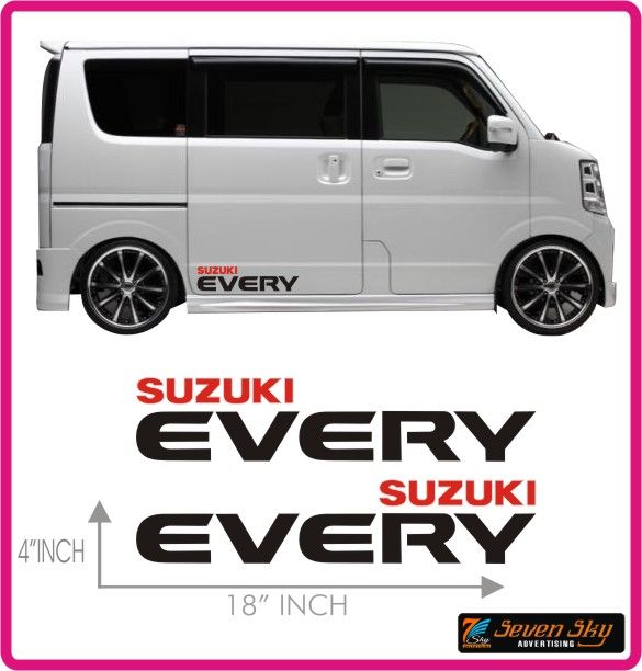 Suzuki Van Side Body Stickers Buddy Van Prius WAGON R Buddy Van Alto car Mini Car Hybrid Car Sports Car Kdh 2 Piece Double Side Vinyl Decal High Quality Plotter Cutting Luminous & PVC Stickers