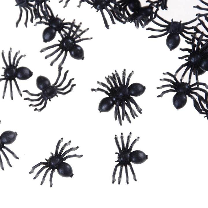 50pcs%20Small%20Black%20Plastic%20Fake%20Spider%20Toys%20Halloween%20Funny%20Joke%20Prank%20Props%20-%20Image%203