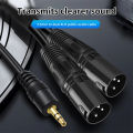 3.5 mm Jack to XLR Audio Cable TRS Stereo Male to Male Dual XLR Splitter For Mixer Speakers Amplifiers Microphone Audio Aux Cord. 