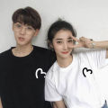 Couple's Summer Short-Sleeved Bottoming Shirt Black and White T T-shirt Female Male 2024 New Internet Hot Fashionable Advanced ins Fashion Brand. 