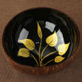 Natural Leaf Pattern Coconut Shell Eco-Friendly Candy Storage Bowl Container Coconut Bowls Home Decoration. 