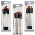 Keep Smiling Artist Paint Brush Pinsel Set 6 Pieces (Round/Angle/Filbert) White. 