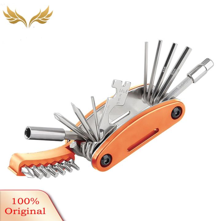 SuperRide Electroplated Carbon Steel Multitool Portable 21-in-1 Bicycle Tool Kit Multitool for Emergency Maintenance Foldable Design Wrench Screwdriver Compact Bike Repair Tool Set Bicycle Repair Tool