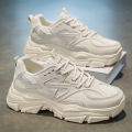 Men's Shoes 2025 New Winter Breathable Mesh Casual Thick-Soled Non-Slip Versatile White Height-Increasing Sports Dad Trendy Shoes. 