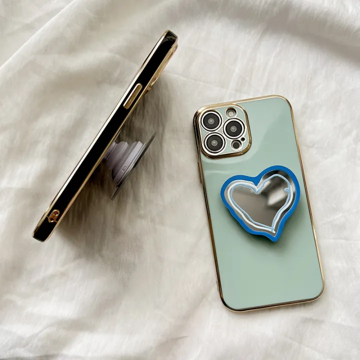 MiniCase%20For%20Samsung%20Galaxy%20A03s%20Shining%206D%20gold-plated%20three-dimensional%20love%20heart%20type%20makeup%20mirror%20blue%20brush%20stroke%20airbag%20station%20mobile%20phone%20back%20cover%20square%20cover%20girls%20and%20boys%20gift%20soft%20hard%20waterproof%20anti-fall%20protective%20case%20-%20Image%206