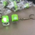 Wooden Keyboard keychain Keychain accessory Backlit Decompression button Mechanical switches tester Colorful light Fish button cap LED light for Office Gaming Keycap collecting Tech enthusiasts Stress. 