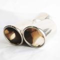 Car Universal Double Barrell Muffler Tip Designer Silencer End Nickel. 