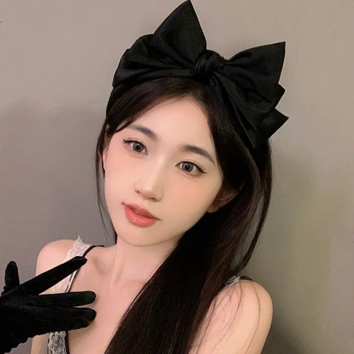 Sweet%20Black%20Bow%20Knot%20Hairband%20Temperament%20Elegant%20Headband%20For%20Women%20Korean%20Style%20Fashion%20Headdress%20Girls%20Hair%20Accessories%20-%20Image%203