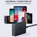 AUKEY PA-T11 6 Port Multi USB 60W Qualcomm Quick Charge 3.0 Fast Turbo Wall Charger Type C Charging Station Phone Desktop+ Cable. 