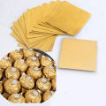 100 Pcs 20*20cm Gold Aluminium Foil Candy Chocolate Cookie Wrapping Paper Tin Paper Diy Wedding Packaging Craft Paper. 