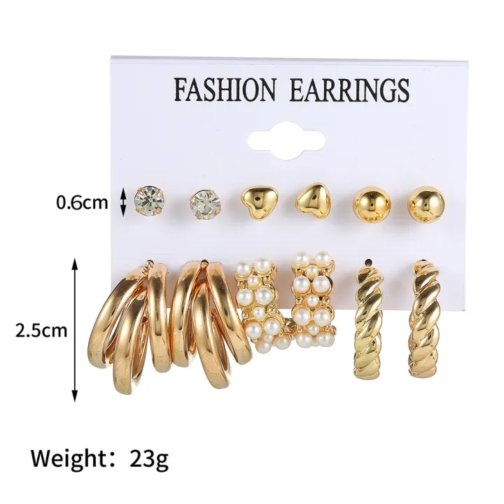 6%20Pairs/Set%20Pearl%20Women%E2%80%99s%20Drop%20Earrings%20Fashion%20Girl%20Stud%20Earrings%20Set%20Party%20Accessories%20Jewelry%20-%20Image%203
