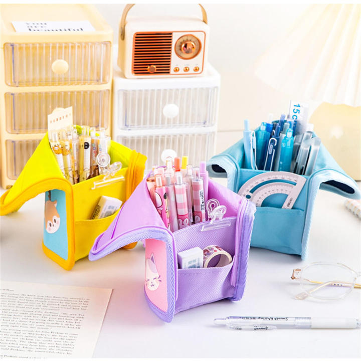 Folding%20Pencil%20Case%20Zippered%20Canvas%20Large%20Capacity%20Canvas%20Case%20Cute%20%20Design%20Makeup%20Bag%20for%20Students%20School%20Supplies%20Makeup%20Storage%20Desk%20Organizer%20Art%20Tools%20Carrier%20-%20Image%207