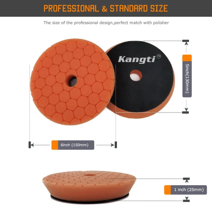 %E3%80%90orange%20x%202pcs%205%20Inch%20Backer%E3%80%91%206%207%20Professional%20DA%20Polishers%20Pads%20Car%20Polishing%20Pad%20Germany%20Buffing%20Pads%20Car%20Polish%20Tool%20Kits%20Set%20-%20Image%204