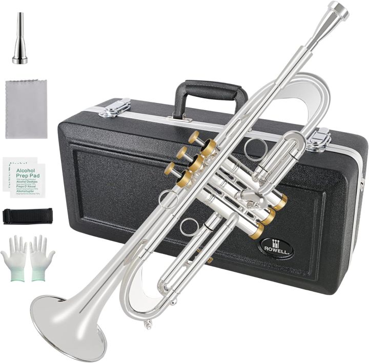 ROWELL Bb Trumpet Professional Trumpet for Student, Brass Instruments ...