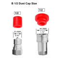 Hydraulic Quick Coupler Male Dust Cap and Female Plug Cover Fits Hydraulic Quick Disconnects Coupler ISO-B 1/2. 