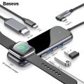 Baseus Superlative Multifunctional HUB (Type-C To 2 X USB3.0 + HDMI + Audio + PD + IWatch Wireless Charger). 