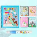Children Early Education Toys Magical Book with Pen Water Drawing Montessori Toys Gift Reusable Coloring Book Magic Drawing Book. 