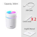 300ml USB Cool Mist Maker Air Humidifier USB Cool Mist Sprayer Portable 300ml Electric Air Humidifier Aroma Oil Diffuser with Colorful Night Light for Home Car. 