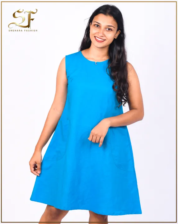 Linen%20A-Line%20Dresses%20with%20Side%20Pockets%20for%20Women's%20-%20Image%203