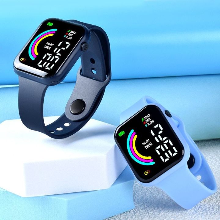 Buy 1 Get 1 Smart Watches for Men Boys Girls Ladies LED Rainbow Digital Smart Watch for Girls