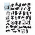 45PCS Black Cat Theme Stickers Decoration Kawaii Cute Cats Stickers Self-adhesive Scrapbooking Stickers For Laptop Planners. 