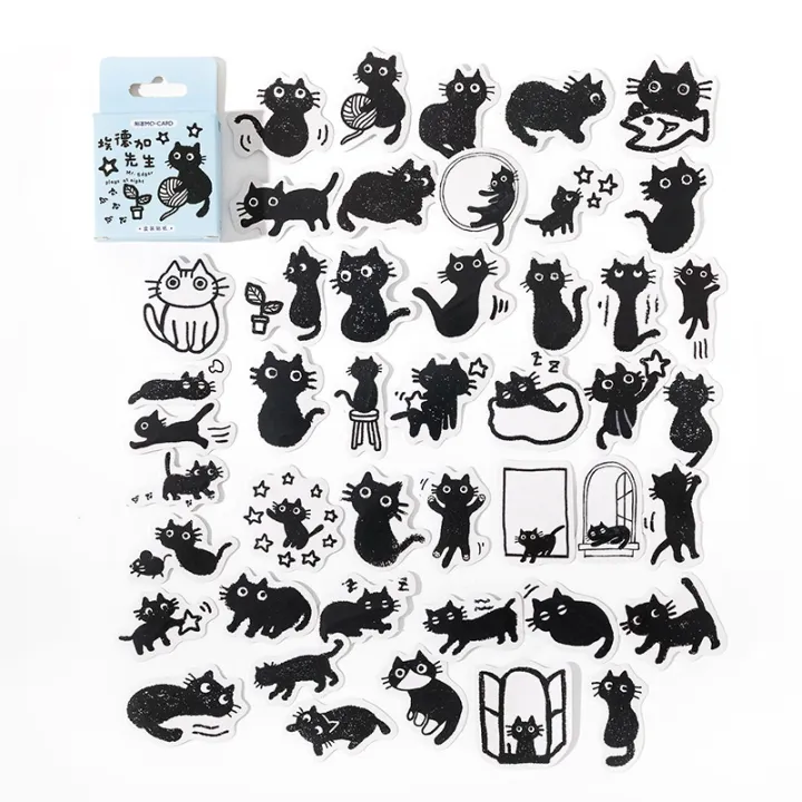 45PCS%20Black%20Cat%20Theme%20Stickers%20Decoration%20Kawaii%20Cute%20Cats%20Stickers%20Self-adhesive%20Scrapbooking%20Stickers%20For%20Laptop%20Planners%20-%20Image%208