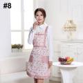 【HUT】 Women\'S Waterproof Floral Dotted Plaid Kitchen Cooking Bib Apron With Pocket. 