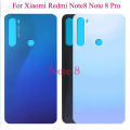 New For Xiaomi Redmi Note8 Note 8 Pro Battery Back Cover 3D Glass Panel For Redmi Note 8 Rear Door Housing Case Adhesive Replace. 