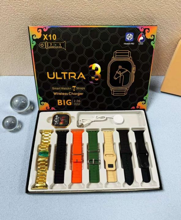 X10%20ultra3%207Straps%20Smartwatch%202.06HD%20Screen%20ECG%20Monitoring%20Reloj%20inteligent%20-%20Image%203