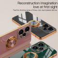 Luxury Plating Metal Ring Holder Shockproof Case For Infinix Hot 8 9 10 10i 10s 11 11s 12 Play 20 20i 30 30i 40 Pro Back Cover. 