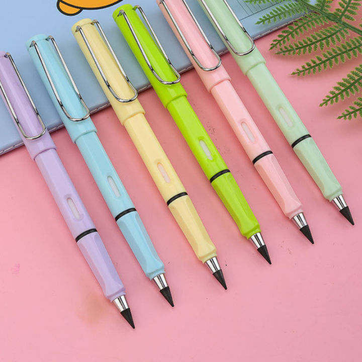 1/5/10Pcs New Technology Eternal Pencil Without Ink Endless Pen White Pencil For School Art Sketch Painting Tool Kids Stationery Supplies
