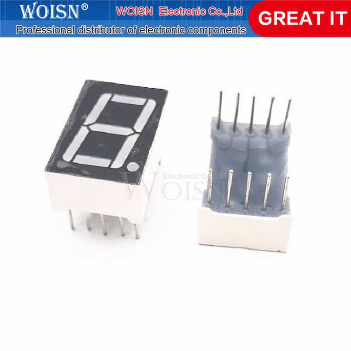 5pcs 0.56-inch 1-digit LED digital tube, one red, common cathode 5611AS/AH, common anode 5161BS/BH