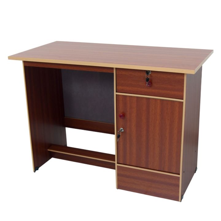 Melamine Writing office Table  medium - 10 mm Melamine wood - 5 year warranty - drack brown