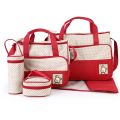 5pcs Fashionable Mother's Maternity Bag Baby Diaper Bag Sets Large-capacity Baby Stroller Nappy Bag Mommy Bag | IStorez LMH 5044. 