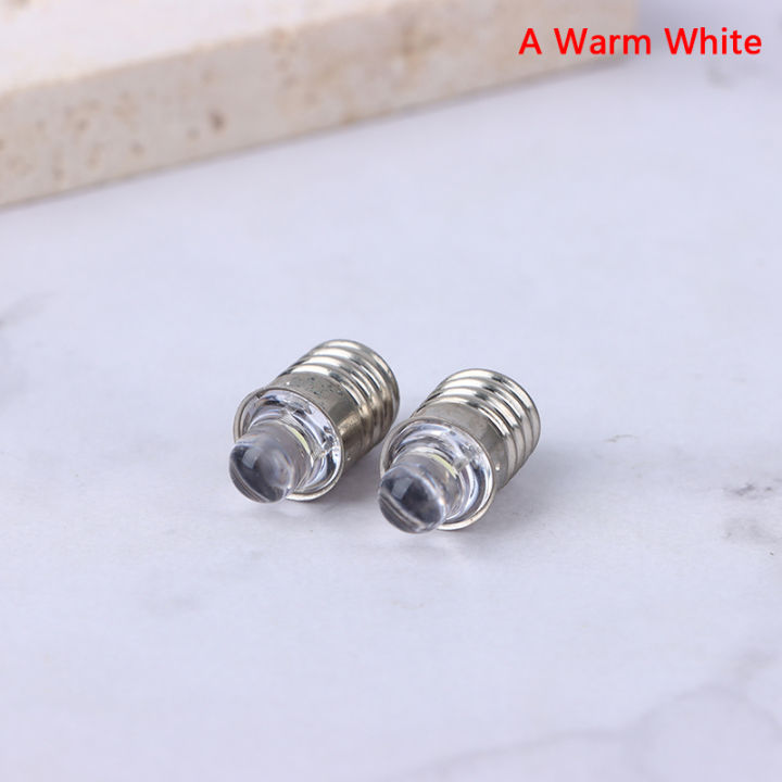 2pcs E10 Led Flashlight Bulb DC 3V 6V Instrument Bulb Indicator Lamp Replacement Torch Bulb Bike Lamp Warm White White