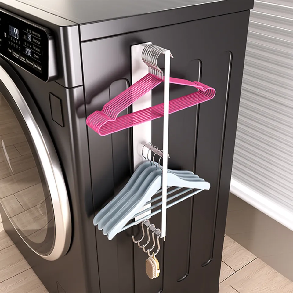 Clutter-free Laundry Room Organizer Space Saving Laundry Hook Rack
