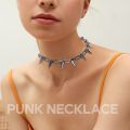 Metal Spikes Studs Rivets Punk Goth Necklace Choker Collar. 