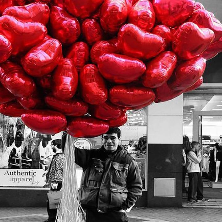 50 100pcs 18 Inch Red Foil Heart Balloons Marriage Helium Inflatable ...